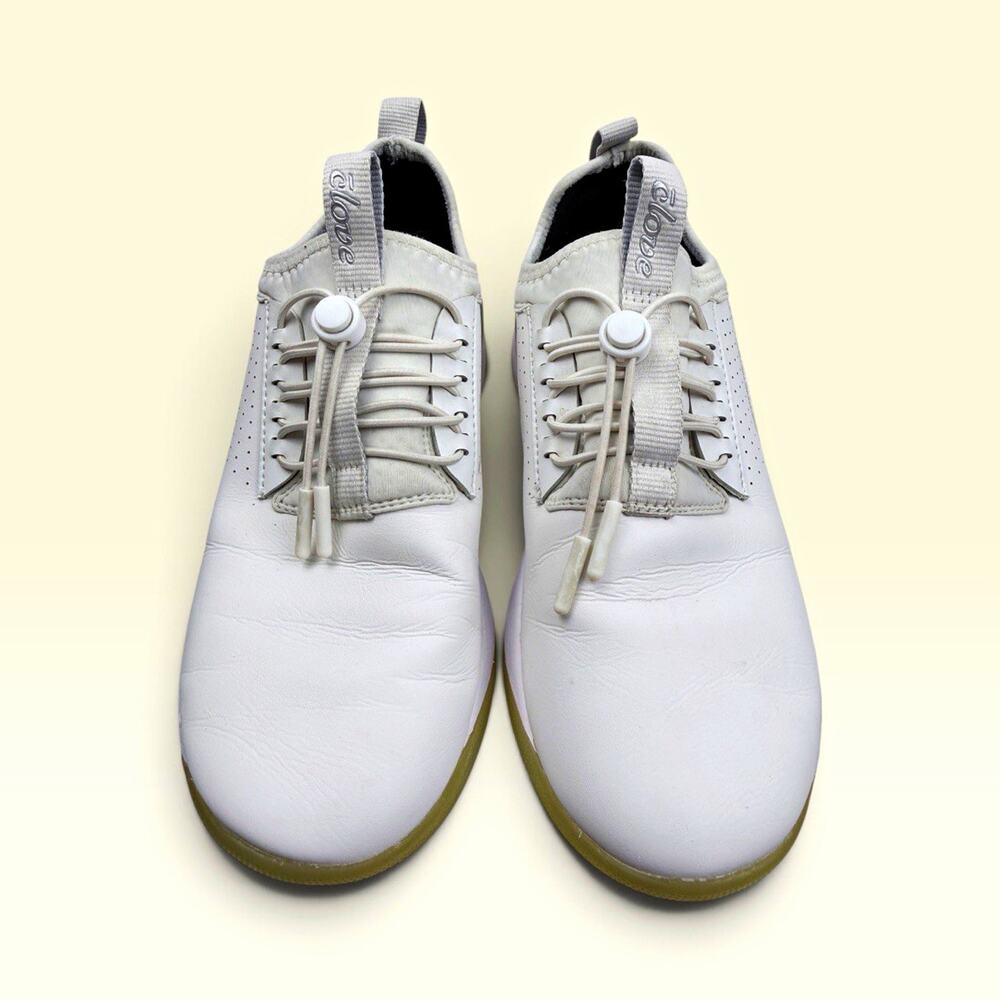 Clove Men’s White Low Top Lace-Up Athletic Sneaker Solid Rubber Outsole size